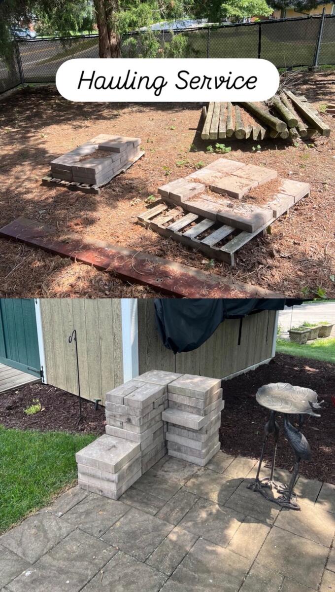 Pavers & lumber hauled — Alpha Property Care job in Chambersburg, PA